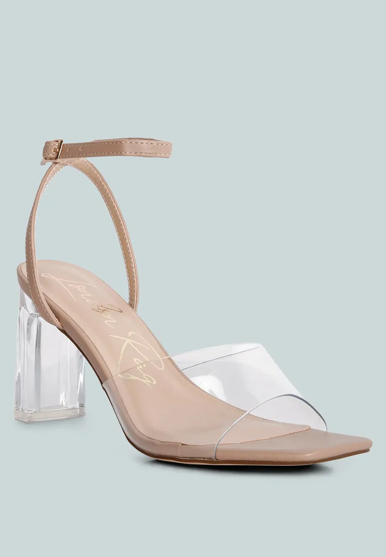 Twinkle Clear Block Heel Sandal By Ruw