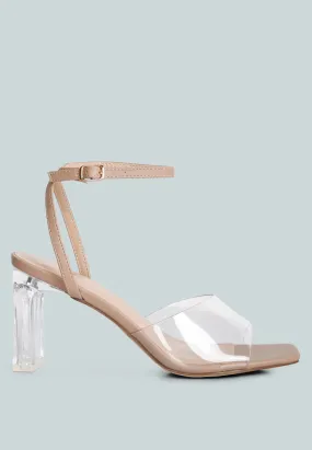 Twinkle Clear Block Heel Sandal By Ruw